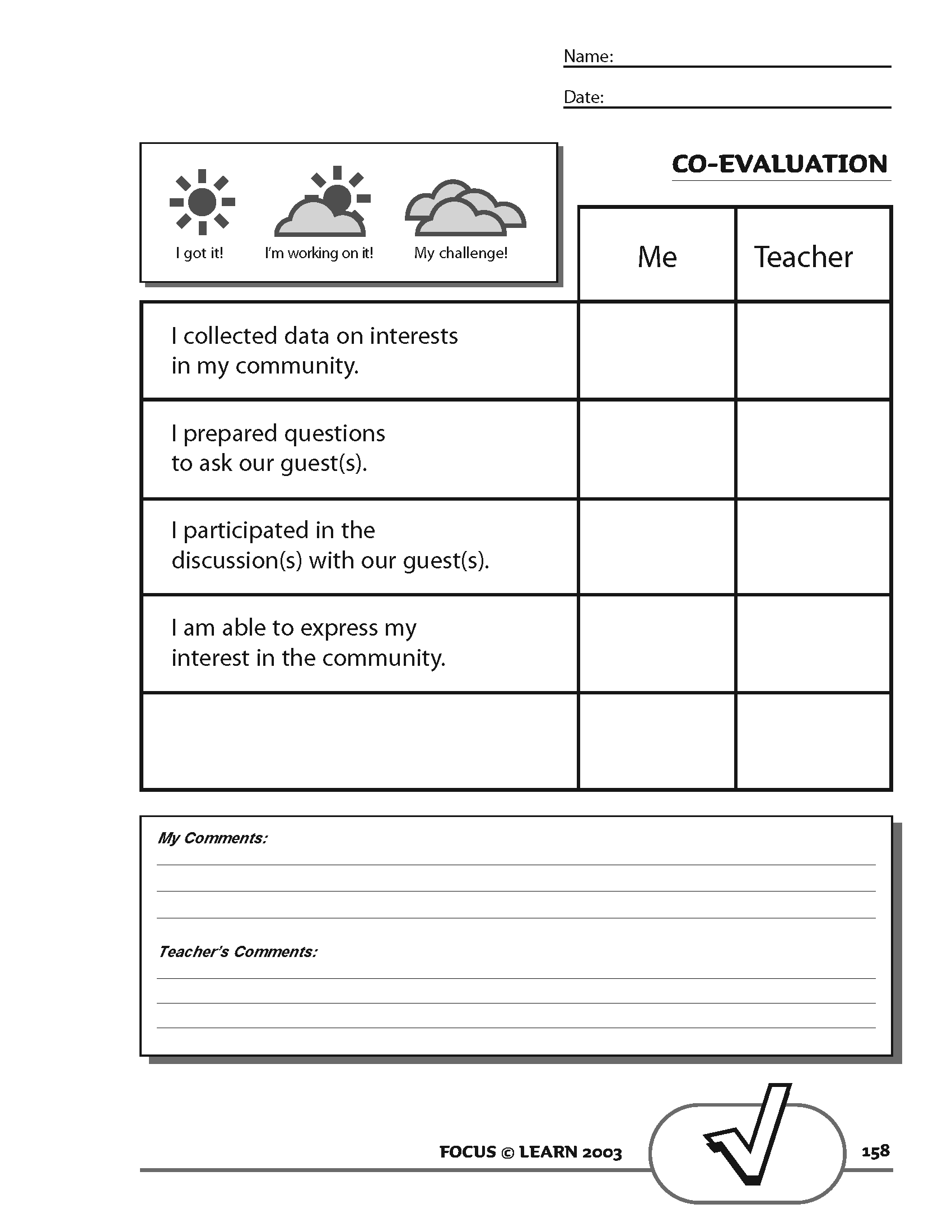 Student and Teacher Co-Evaluation Tool