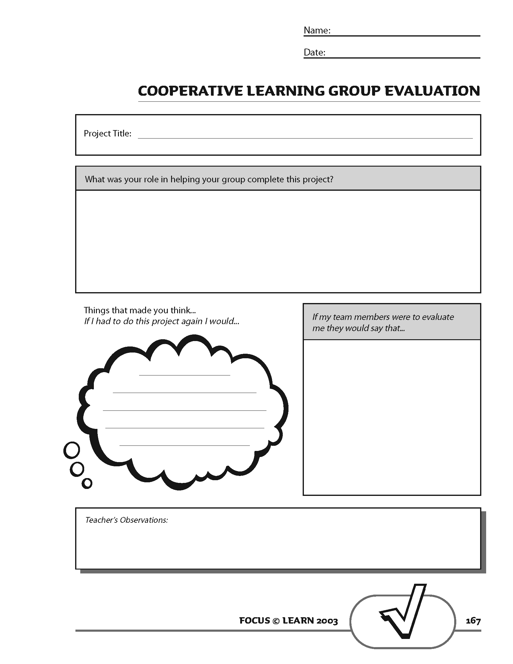 Cooperative Learning Group Evaluation Tool