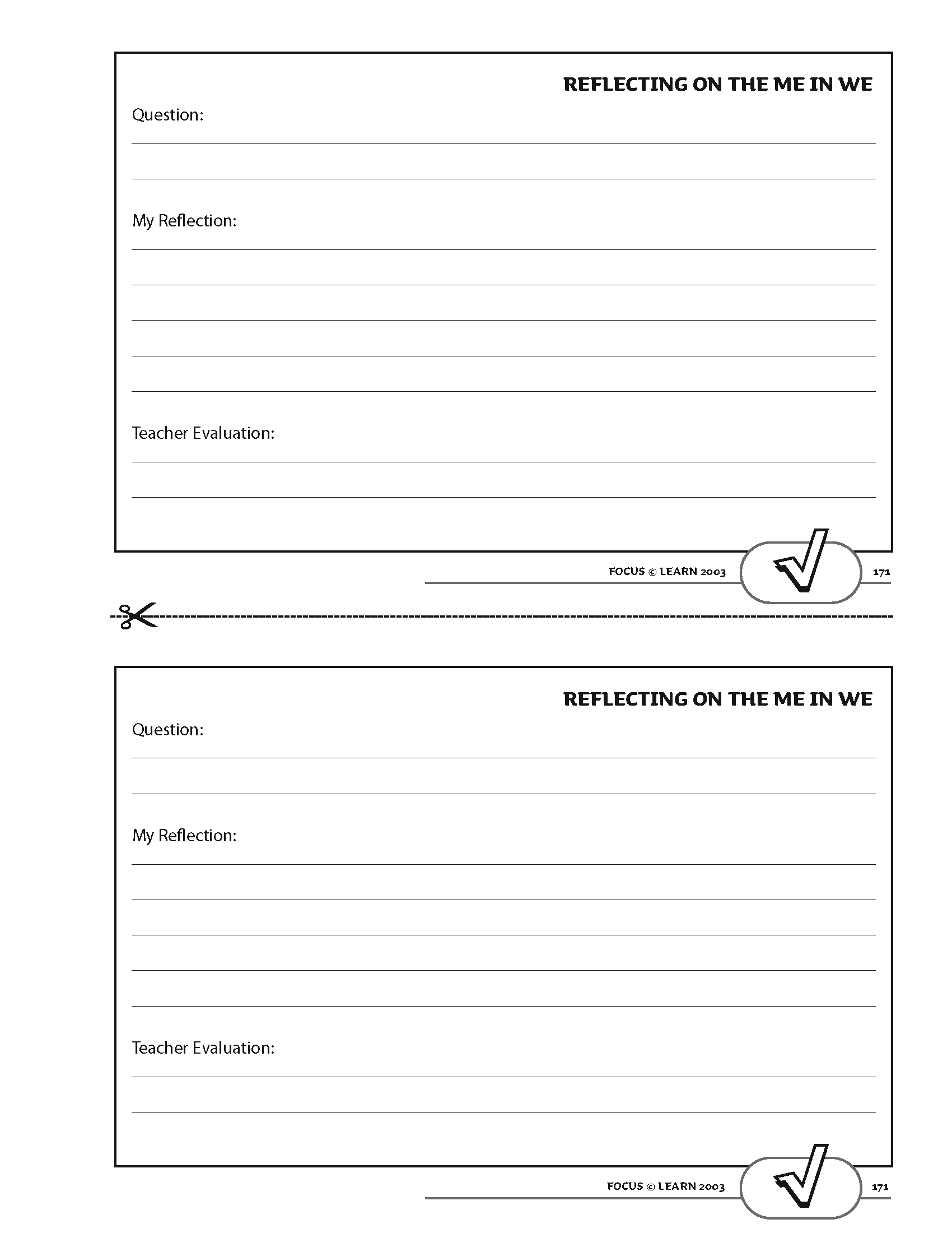 Reflect on the Me in We Tool: Self-Evaluation Tool for Group Work