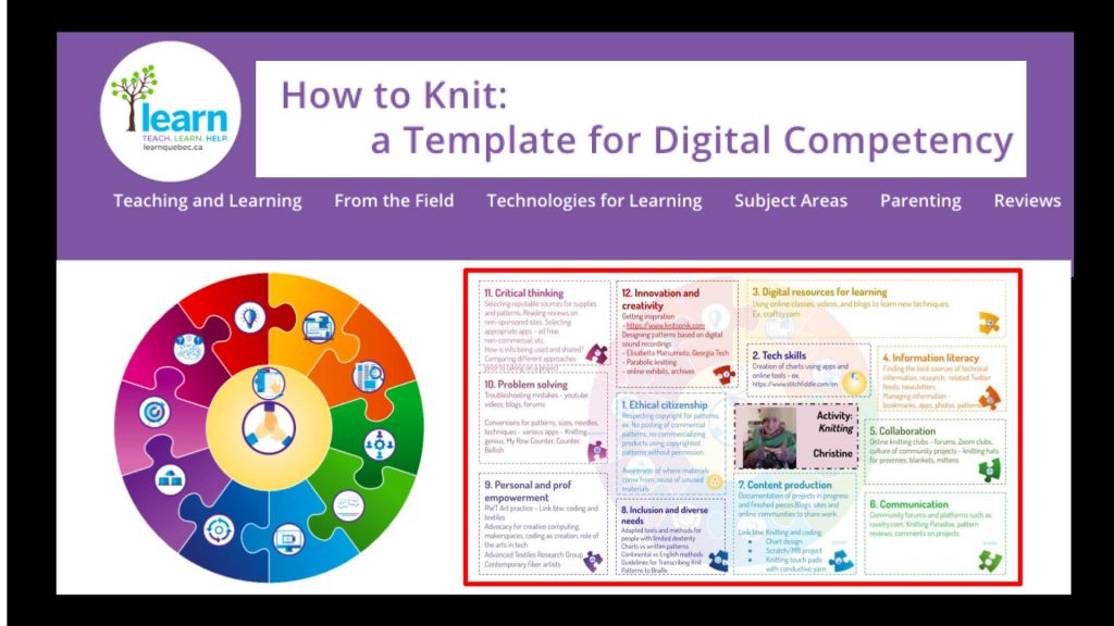 How to Knit: a Template for Digital Competency blog