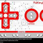 Front side of a Makey Makey microcontroller