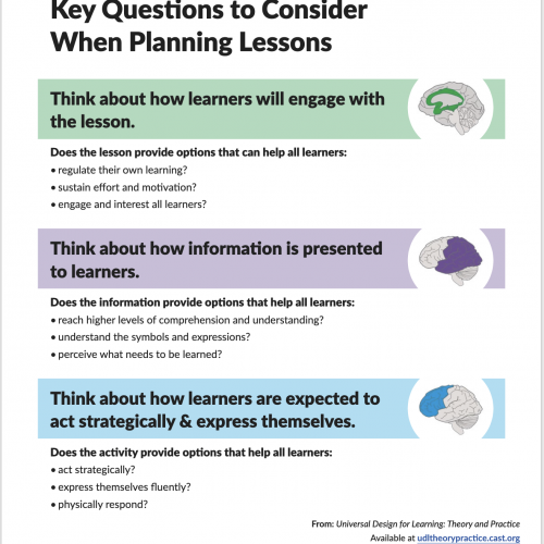 Key Questions when planning for UDL